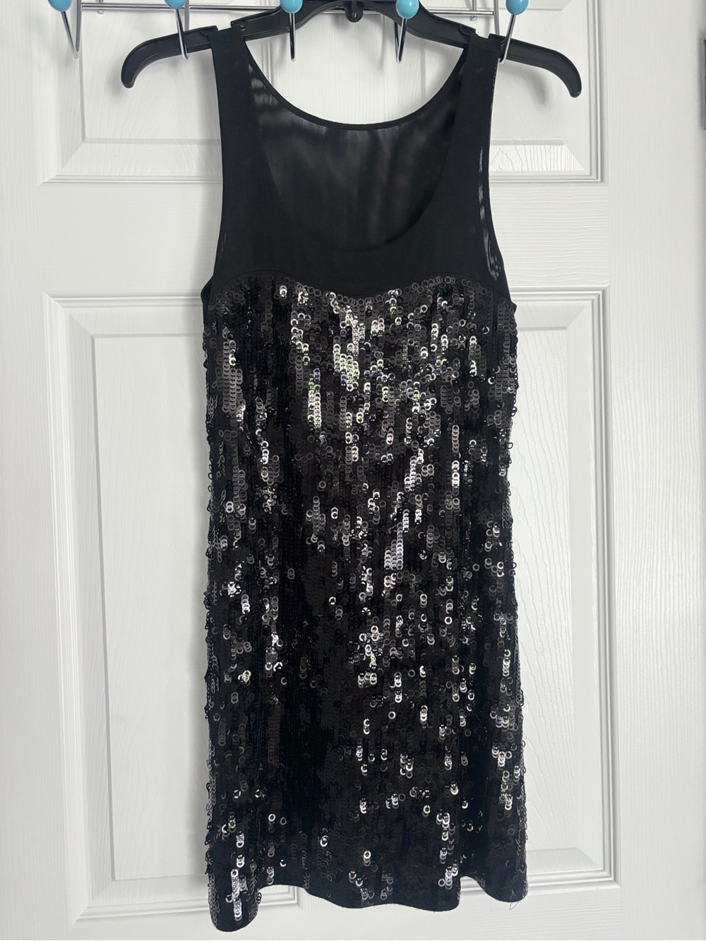 Express Sequined Black Mini Dress